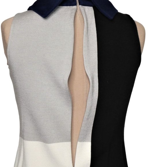 ST. JOHN Multi Color Block Sleeveless Sweater Tunic Size 4 - Picture 8 of 12